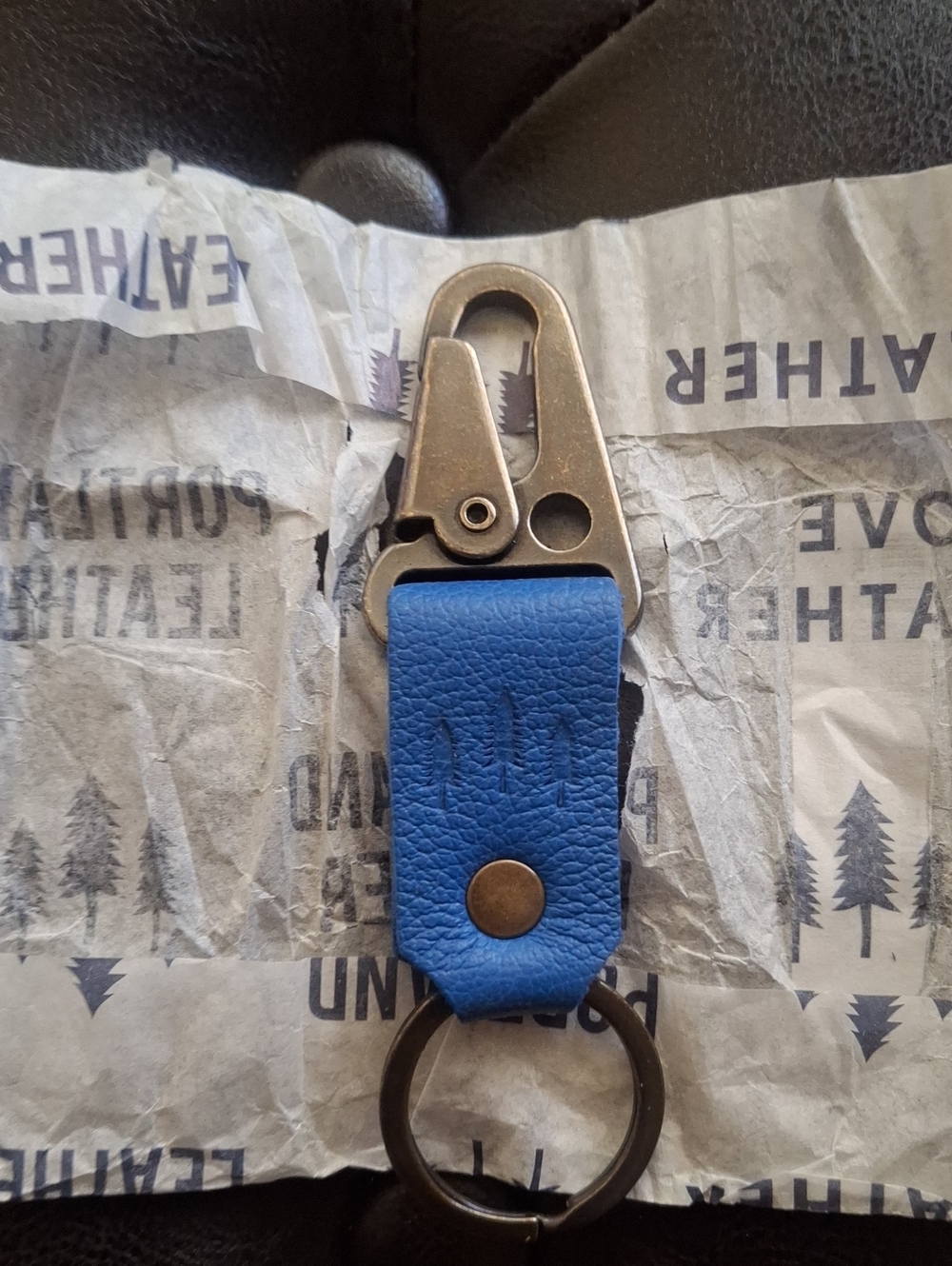 Portland Leather Goods Keychain(short) "Skydive Blue"